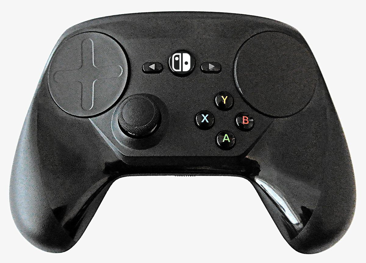 Steam controller, with a Switch logo